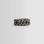 [UGO CACCIATORI] Tiny Leaves Chain Ring Silver
