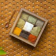 ExclusiveLane Wooden Spice Box | Masala Dabba with 9 Compartments | Size - 8x8x2