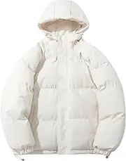 [JEShifangjiusu] Man Warm And Thick Plumon Clothing Climbing With Hat Sports Lightweight Sportswear, Pure White, 3XL