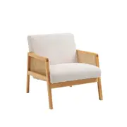 HomeStar Canggu Fabric Armchair Fabric Seat Accent Relaxing Lounge Chair Natural