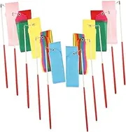 Parliky Charming 10pcs Dance Ribbons Nylon Streamers for Boys and Girls Stage Performance Decorations
