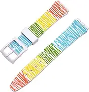 HABITZ 16mm 17mm 19mm Watchband Waterproof Rubber Replacement Watch Band Fit for Swatch 16/17/19mm Bracelet Plastic Buckle with Tool (Color : C7, Size : 17mm)