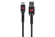 Monster Braided 1.2M USB-C to USB-A Phone Charging Sync Power Data Cable Black