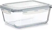Large Glass Food Storage Container - Baking Containers with Hinged Locking Lids.