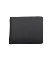 Calvin Klein Mens Bifold Leather Wallet - Wallets - Black -Size One Size