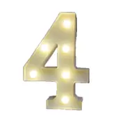 Catzon Decorative Led Light Up Number Letters White Plastic Marquee Number Lights Sign Party Wedding Decor Battery Operated (4)