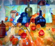 Art Mural Ceramic Backsplash Bath Fruits Nella Tile
