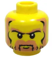 LEGO Minifigure Nougat Beard Sideburns, Bushy Eyebrows White Pupils castle Inv 4