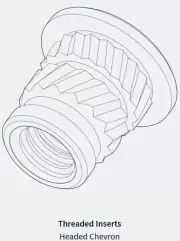 Box of 2000pcs MW Components Threaded Insert For Plastic, Headed Flanged, Brass
