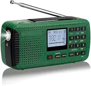 Weather Radio ，Hand Crank Emergency Radio 5 Ways Powered AM/FM/Weather Alert Portable Radio with Flashlight, Reading Lamp