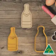 Champagne Bottle Cookie Cutter and Embosser Stamp