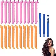 Pack of 40 Curlers Spiral Curls 55 cm, DIY Waveformers Curlers Overnight, Spiral Curls Wave Styling Kit, Hair Curler Hair Curler with Styling Hooks, Women's Rollers Hair Styling Tools