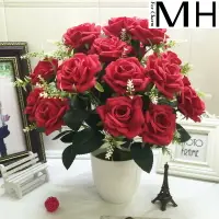 在飛比找樂天市場購物網優惠-高檔仿真花新款歐式玫瑰客廳假花套裝擺件裝飾家居擺設花藝絹花