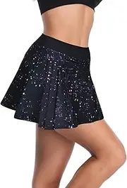 Rainbow Tree Women's Golf Skirt Tennis Skort Pleated with Side Inner Pockets Indoor Exercise,Runs Large