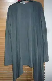 LADIES OPEN FRONT DRAPE HEM GREY LIGHTWEIGHT CARDIGAN SIZE 12