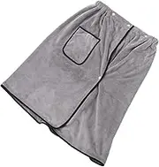 LIFKICH Men Adjustable Wearable Bath Towel Wrap Soft Coral Fleece Bath Skirt for Spa Beach Home Use Quick Drying High Absorbency Comfortable Fit