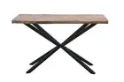 CRISTO NATURAL SOLID ACACIA TIMBER/METAL LEGS CONSOLE TABLE HALL TABLE