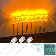 100pcs 5mm Yellow Led Light Emitting Diode Flat Top Led Clear Top No Edge