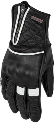 Rusty Stitches Lilly Ladies Motorcycle Gloves, black-white, Size XS for Women Black White