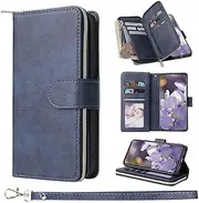 ZCDAYE Wallet Case for iPhone 7/8/SE 2020,Premium[Magnetic Closure][Zipper Pocket] Folio PU Leather Flip Case Cover with 9 Card Slots Kickstand for iPhone 7/8/SE 2020 4.7"-Dark Blue