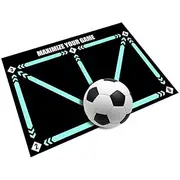 Football Footstep Training Mat, Soccer Trainer Dribble Silent Auxiliary Props, Football Door Mat Anti-Skid Carpet for Corner Football Field Ground, Training Pace Ball Control Player Equipment
