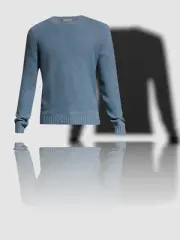 $395 Neiman Marcus Men's Blue Cashmere Wool Knit Crewneck Pullover Sweater L