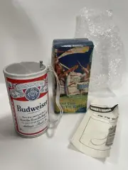 Vintage Budweiser Beer Can Transistor Radio AM/FM Radio Shack 12-902 W/ Box