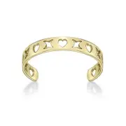 XO Cutout Adjustable Band Toe Ring for Women in 10K Yellow Gold - One Size