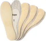 Winter Insole Set, 4 X Sheep Wool Inserts for Shoes and Boots, Warm & Soft, Set