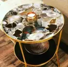 30" Natural Agate Coffee Side Corner Table Modern Kitchen Furniture Hallway Deco