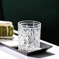 在飛比找momo購物網優惠-【好拾物】玻璃杯 復古水杯 飲料杯 無鉛玻璃 菱紋款(290