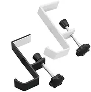 Aljurde 2pcs Universal Desk Hooks, Headphone Holder, Bag Hanger, Clothes Hook, Black & White