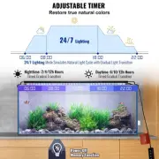 Full Spectrum 26W Aquarium Light with Adjustable Timer for 0.75-0.9m Tanks