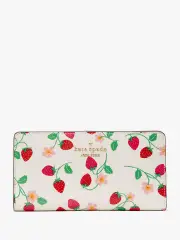 Madison Strawberry Vine Printed Large Slim Bifold Wallet