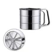1XStainless Steel Sieve Cup Powder Flour Mesh Sieve Baking Tools For Cakes Decorating Pastry Tools Bakeware With Measuring Scale