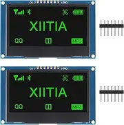 XIITIA 2pcs 2.42 inch 128x64 OLED LCD Display Module SSD1309 7 Pin SPI/IIC I2C Serial Interface for Arduino UNO R3 (Green Light)