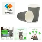 Durable 12 Oz Gray Paper Coffee Cups with Ripple Wall – 500 Count for On-the-Go