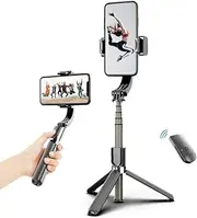 Domary 3 in 1 Phone Gimbal Stabilizer Selfie Stick Tr 86cm 5-Section with Remote Ser Phone Clamp Smart Rotatable Compatible with Samsung Huawei Smartphones