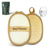 Shayi Natural Loofah Exfoliating Body Scrubber 2 Pack & Hook to Dry. Loofa/Lo...