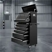14 Drawer Giantz Tool Cabinet Chest Trolley Toolbox Storage Black