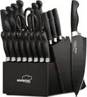Knife Set, 21 Pcs Knife Sets for Kitchen with Block, Dishwasher Safe
