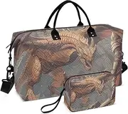 [YXYZRMY] Travel Duffel Bag Dragon Warrior Comic Gym Bag Sports Tote Bag with Multiple Interior Pockets Shoulder Weekender Bag for Women Men with Toiletry Bag 20.5”x 7.9”x 13.8, Multi-Colored, one size