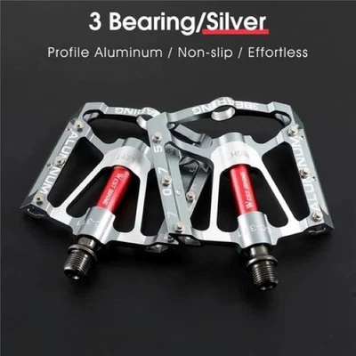 Bike Pedal 3 Bearing SILVER Letter Axle Interface MTB Hollow BikeCycling Bearing
