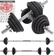 METEOR 20Kg Adjustable Dumbbell Set, One Set for All, Dumbbell and Barbell, Comp