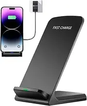 Wireless Phone Charger Holder – Foldable Fast Charging Station for Desk | Portable Wireless Charger with 15W Output | Cell Phone Stand for Office Use | Phone Dock for Home Setup, Desk Charger Stand