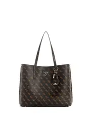 GUESS Women's Brown Logo Meridian Tote Bag