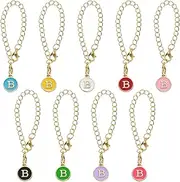 [sourcing map] 9 Pcs B Letter Charm Accessories for Tumblers with Handle, 9 Colors Initial Name ID Personalized Handle Letter Charm, Black White Yellow Red Green Blue Purple Pink Red, 0.47"