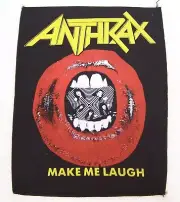 GENUINE VINTAGE ANTHRAX MAKE ME LAUGH JACKET BACK PATCH METAL SEW-ON CLOTH BADGE
