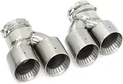 Quad Car Exhaust Tip Exhaust Tip Compatible For BMW G42 M240i 2019-2024 Matte Stainless Steel Muffler Tailpipe Exhaust System Nozzle(Matte SS)