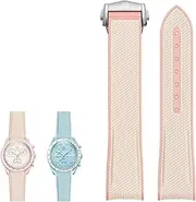 [FFHAO] For Moonswatch Watch,Soft Silicone Strap For Omega X Swatch MoonSwatch Speedmaster 20mm Watch,Quick Release Waterproof Replacement Strap